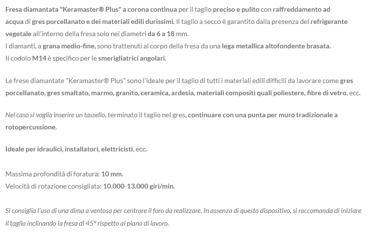 FRESA TAZZ DIA GRES diametro 6 M14