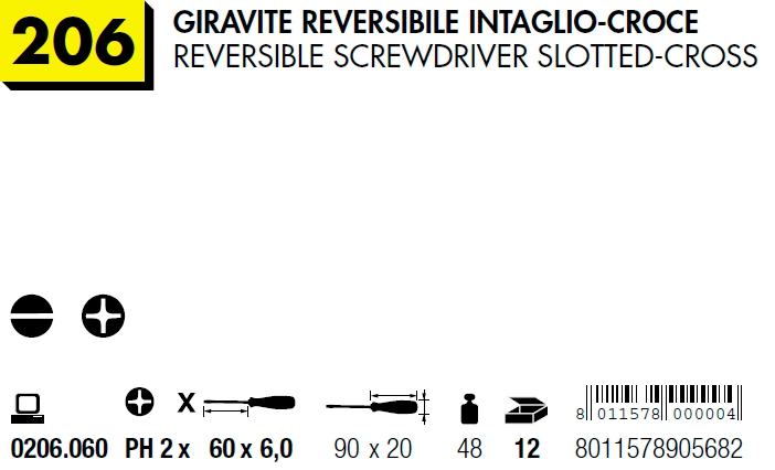 GIRAV.REVERSIBILE PH2-6X60