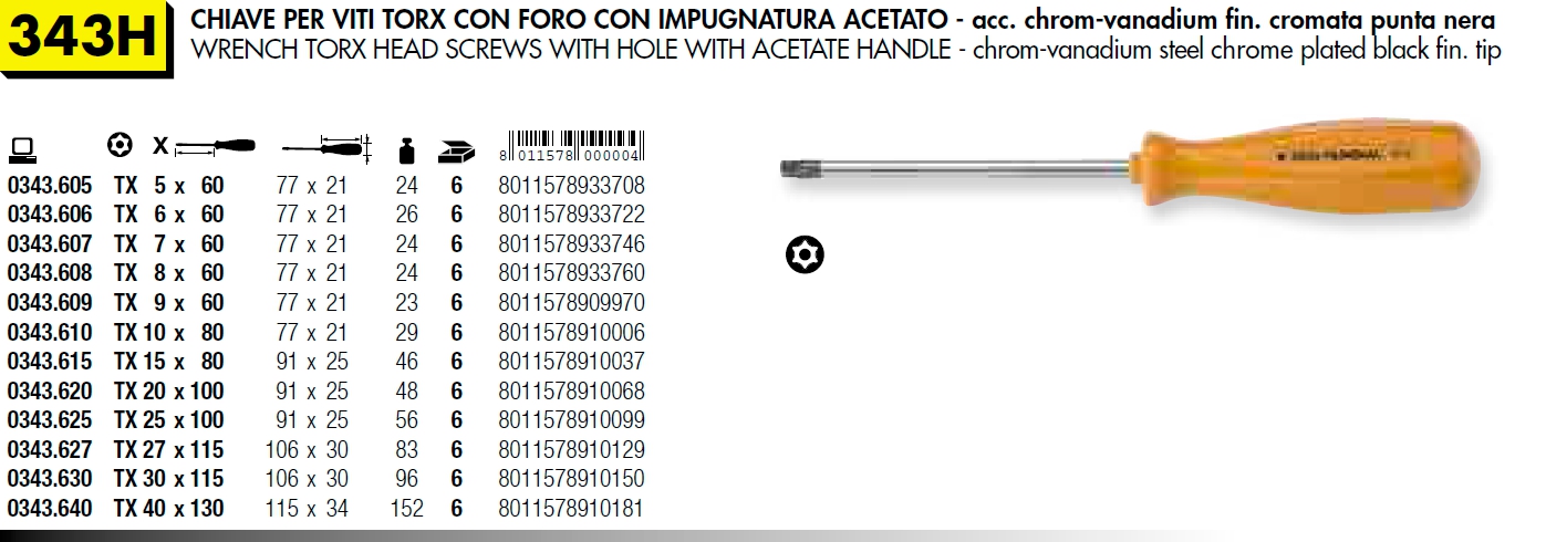 GIRAV TORX C.FORO TX 6x60 