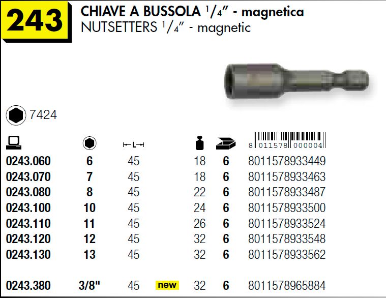 CHIAVE BUSSOLA MAGNETIC 6 
