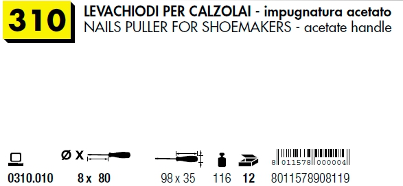 LEVACHIODO PER CALZOLAIOI 