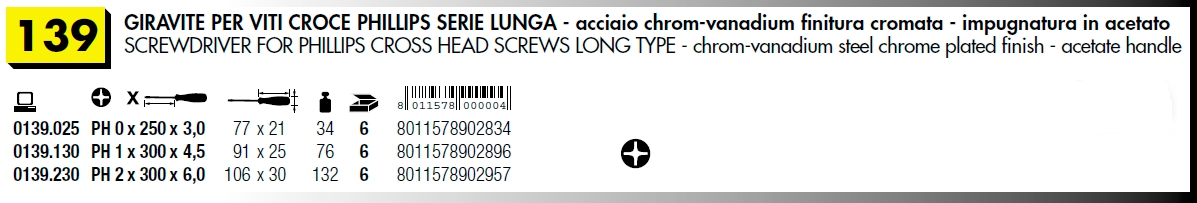 GIRAVITE CROCE PH0 3x250  