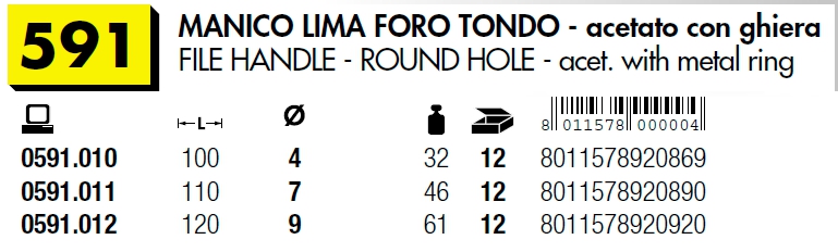 MANICO LIMA FORO TONDO 100