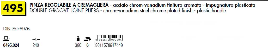 PINZA REGOLAB CROM PLA 240