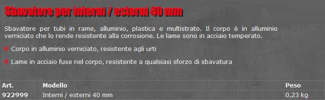 SBAV INT/EST X METAL diametro 40MM