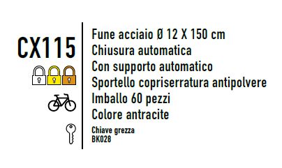 CAVO SPIR 12X150  C/CHIAVE