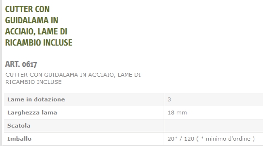 CUTTER C/G ACC 18MM+3L EKO