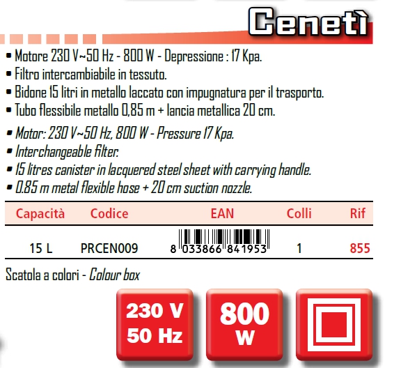 ASPIRACEN CENETI' 15L 800W