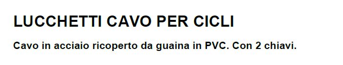 CAVO CICLO  6x65cm C/CHIAV