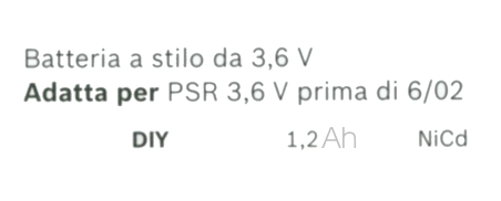 BATTERIA STILO PSR 3.6V 02