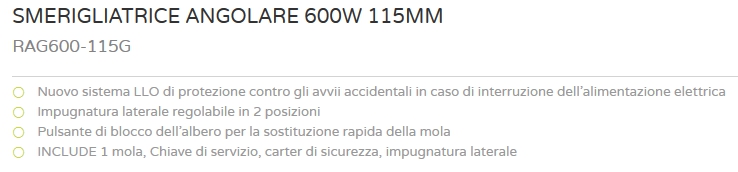 SMERIGLIAT600W RAG600-G115