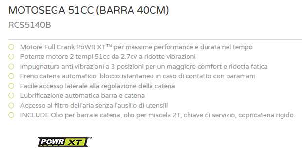 MOTOSEGA 51CC 40cm RCS5140