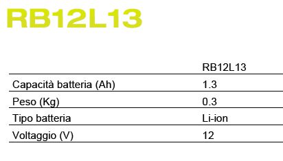 BATTERIA RB12L13 12V 1.3AH