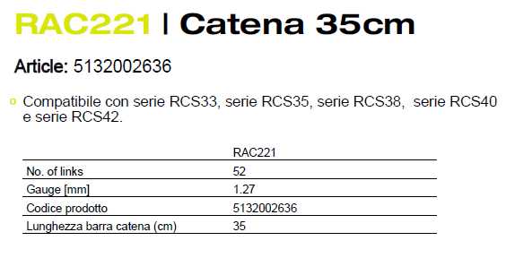 CATENA MOTOSEGA RAC221 14"