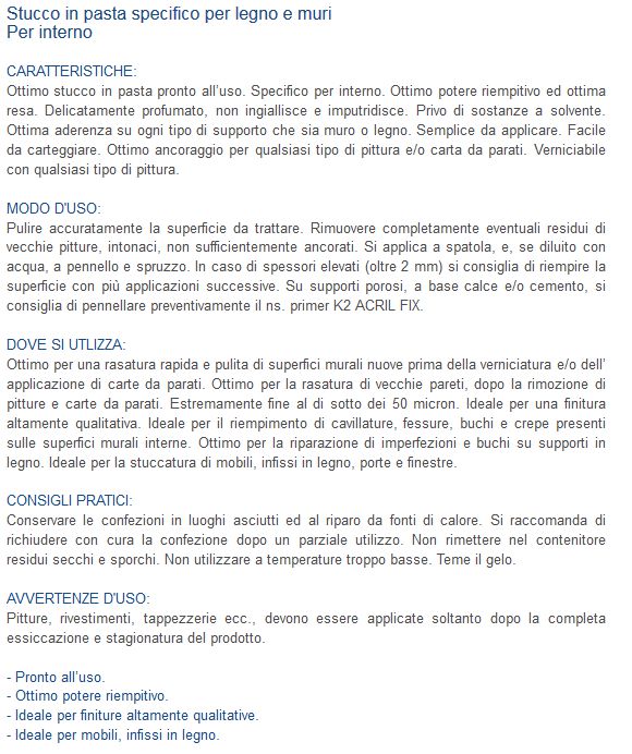 STUCCO IN PASTA K2  250 GR