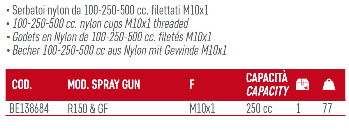 SERBATOIO SUPERIORE 250 ML