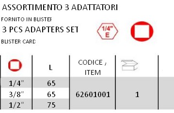 SET 3 ADAT BUSSOLE L 65 MM