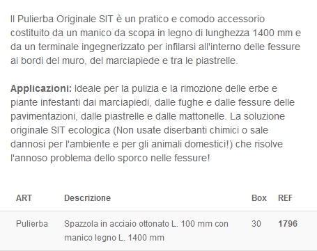 PULITORE ERBA FESSURE C/MA