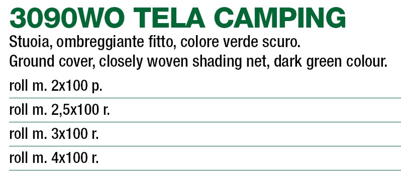 TELA CAMPING VERDE MT2x100