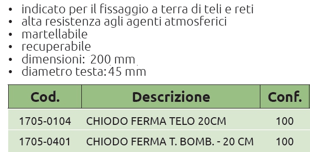 CHIODO PACCIAM DEN 20 100P