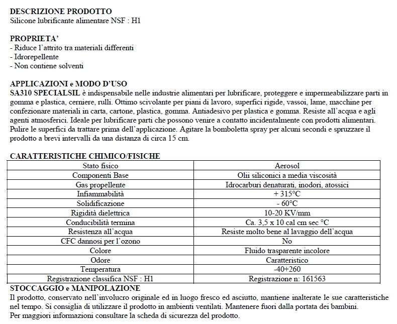 SILIC ALIMEN NSF H1  500ML