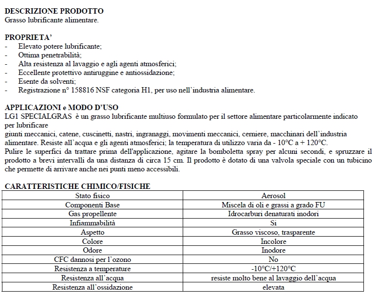 GRASSO ALIMEN NSF H1 400ML