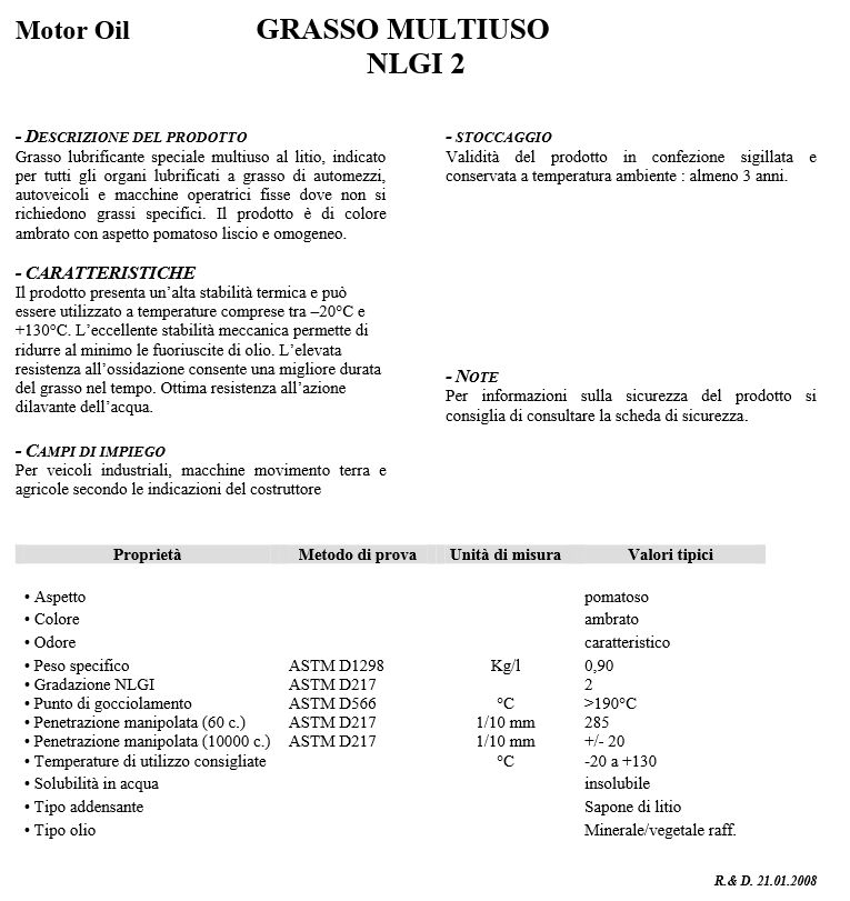 GRASSO MULTIUSO NLGI2 850G