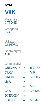 CHIAVE V6K | VI8          