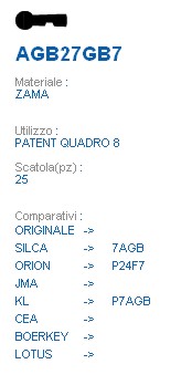 CHIAVE AGB27GB7 | 7AGB    
