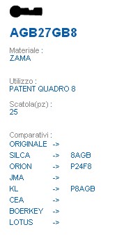 CHIAVE AGB27GB8 | 8AGB    