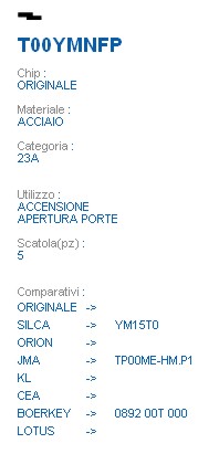 CHIAVE T00YMNFP           