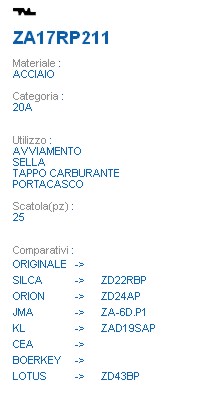 CHIAVE ZA17RP211 | ZD222RB
