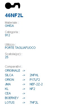 CHIAVE 46NF2L | 2NFHL     