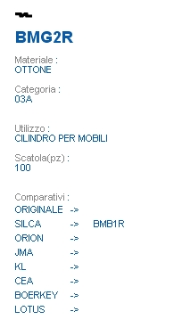 CHIAVE BMG2R | BMB1R      