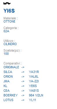 CHIAVE YI6S | YA31R       