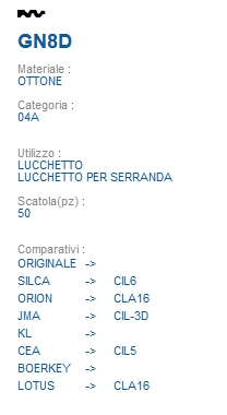 CHIAVE GN8D | CIL6        