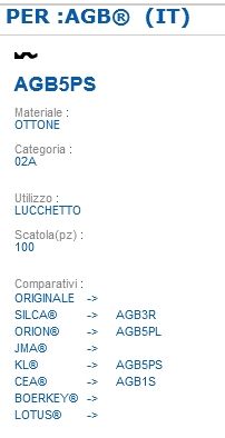 CHIAVE AGB5PS | AGB3R     