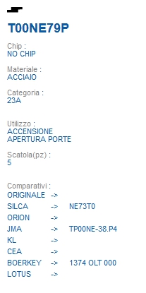 CHIAVE T00NE79P | NE73T0  