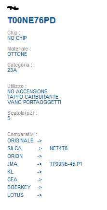 CHIAVE TRASPOND  T00NE76PD