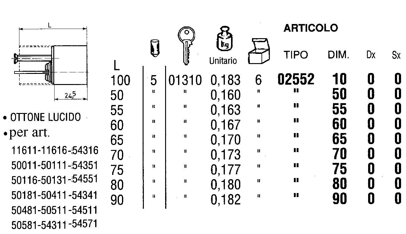 CILINDRO O/L x 01310  L50 