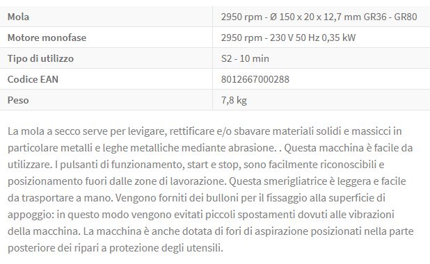 SMERIGLIATR DA BANCO 0023 