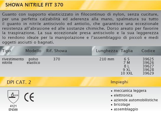 GUANTO SHOWA MOD 370 TG M 