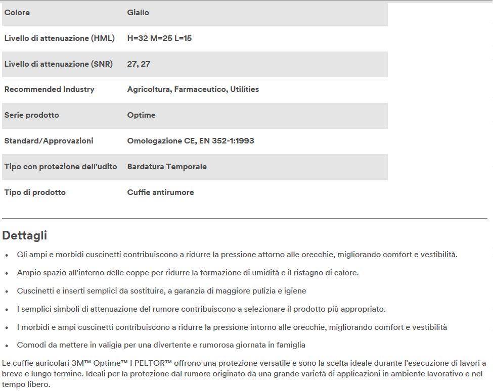 CUFFIA PELTOR OPTIME I 1PZ