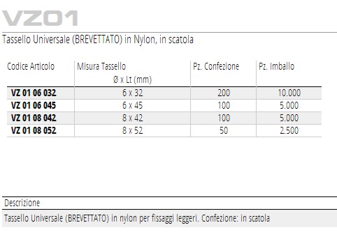 TASS UNI-NYLON VZ6X45 100P