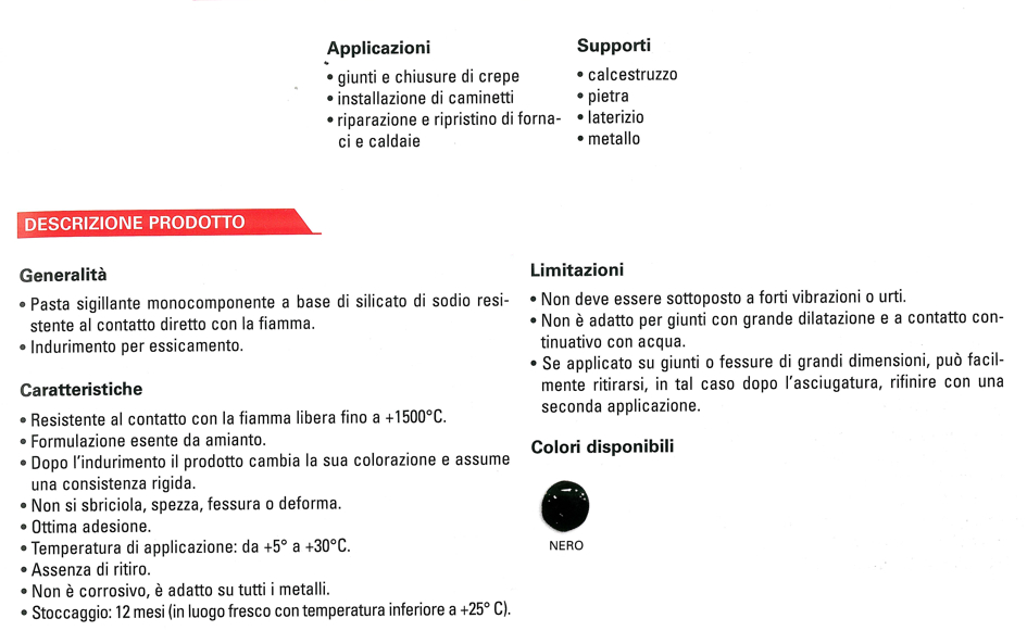 MASTICE REFRATTARIO 310 ml