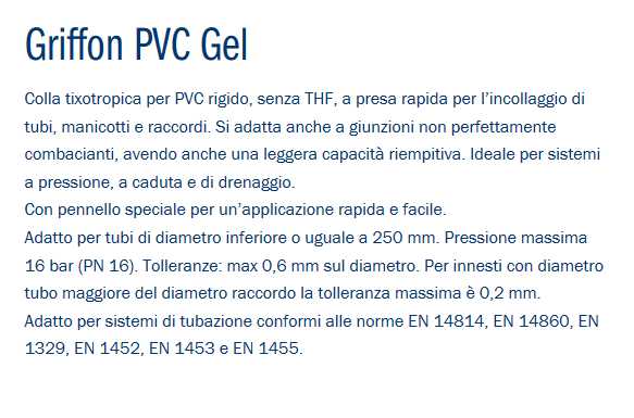 GRIFFON COLLA PVC GEL 125M