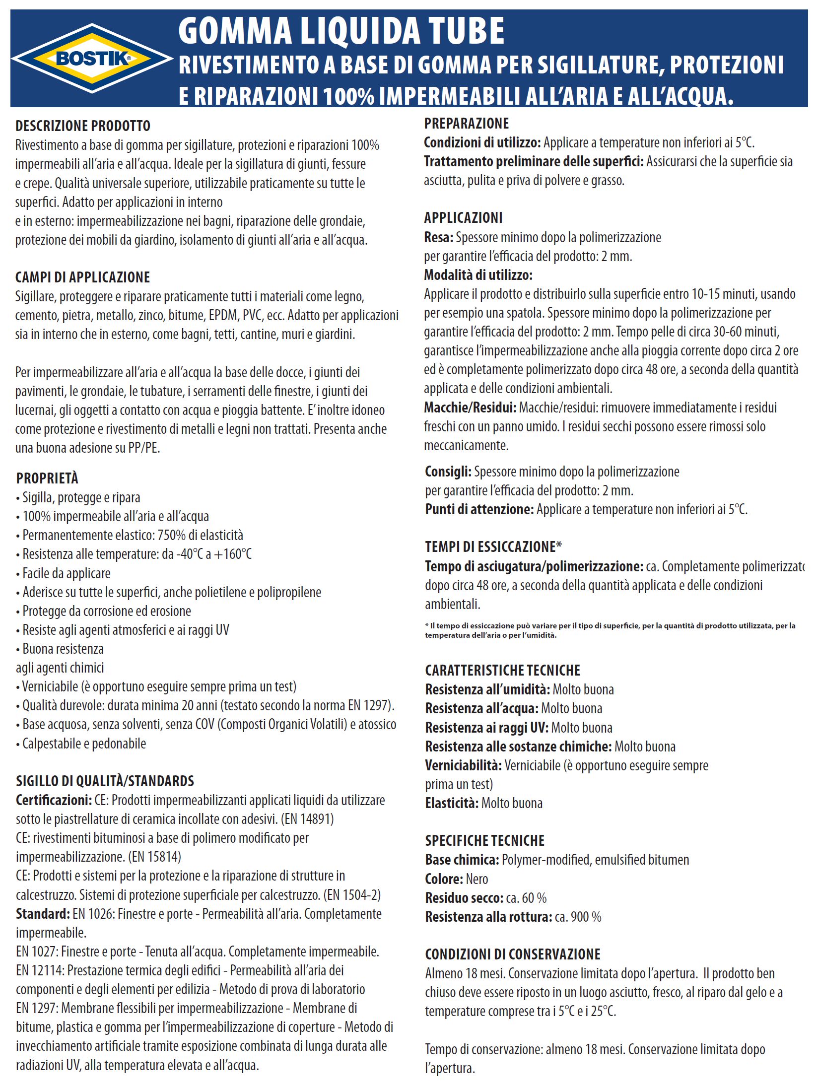 GOMMA LIQUIDA TUBET 250 GR