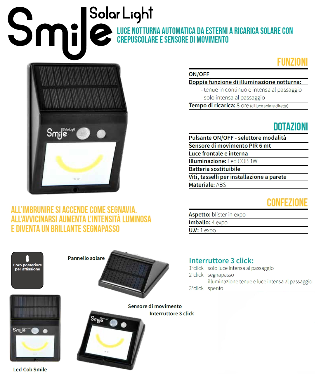 SMILESOLAR SEGNAPAS 150LUM