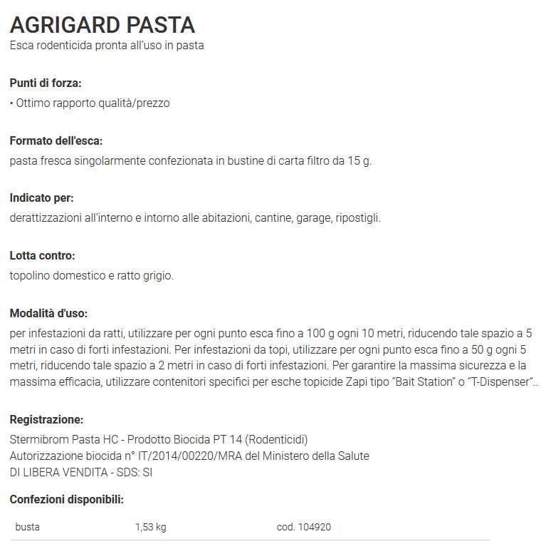 ZAPI AGRIGARD PASTA 1.5 KG