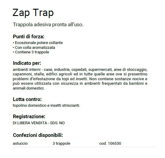 ZAPI ZAPTRAP CARTON ADESIV